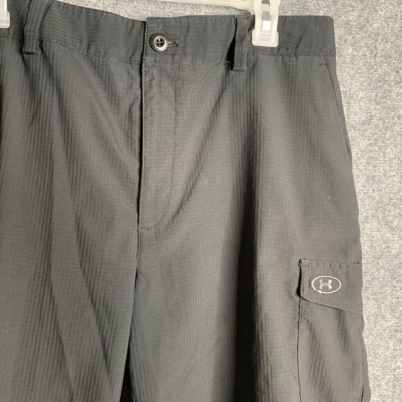 Under Armour Black Golf Shorts Men 34 Multi Snap Pockets Polyester - Picture 3 of 14